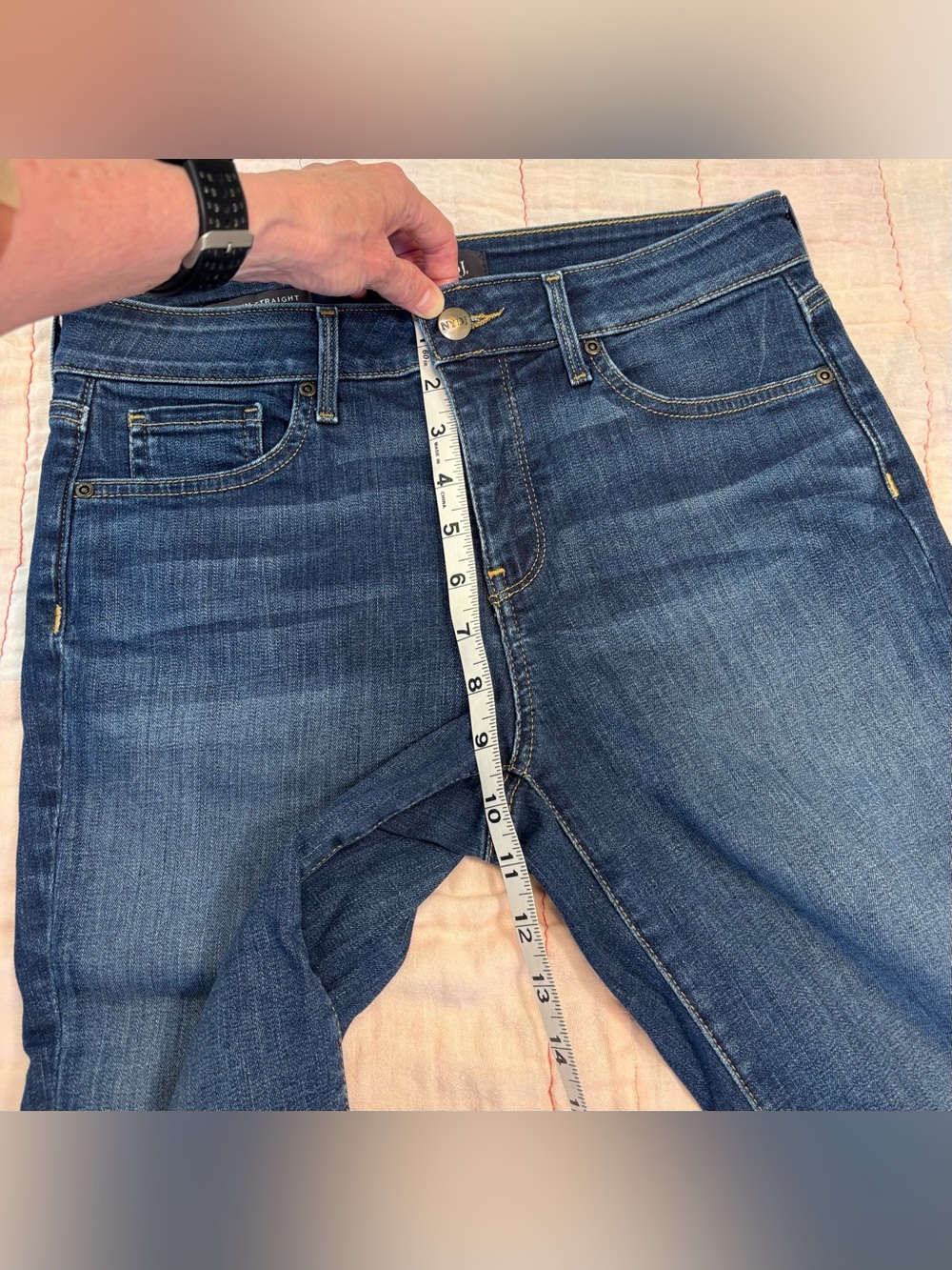 Like New NYDJ Marilyn Straight Capris Jeans Petite, Women Sz 6P, Dark Denim Crop - Picture 5 of 14